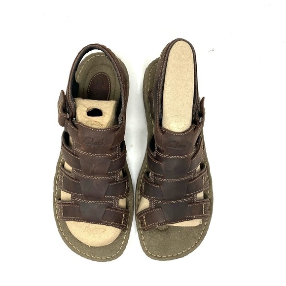 Clarks Men's Brown Union Open Toe Fisherman Sandals - Picture 2 of 9